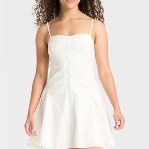 NWT- White poplin a-Line Dress- small